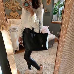 Saint Laurent black leather tote